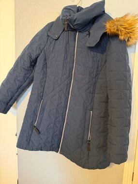 Andrew Marc Navy Blue Quilted Puffer Jacket
